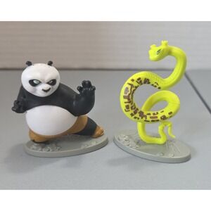 Dreamworks Kung Fu Panda Master Viper & Po Mini Figure 2-Pack On Stand Bases